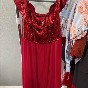 SHEIN Red Sequin Dress